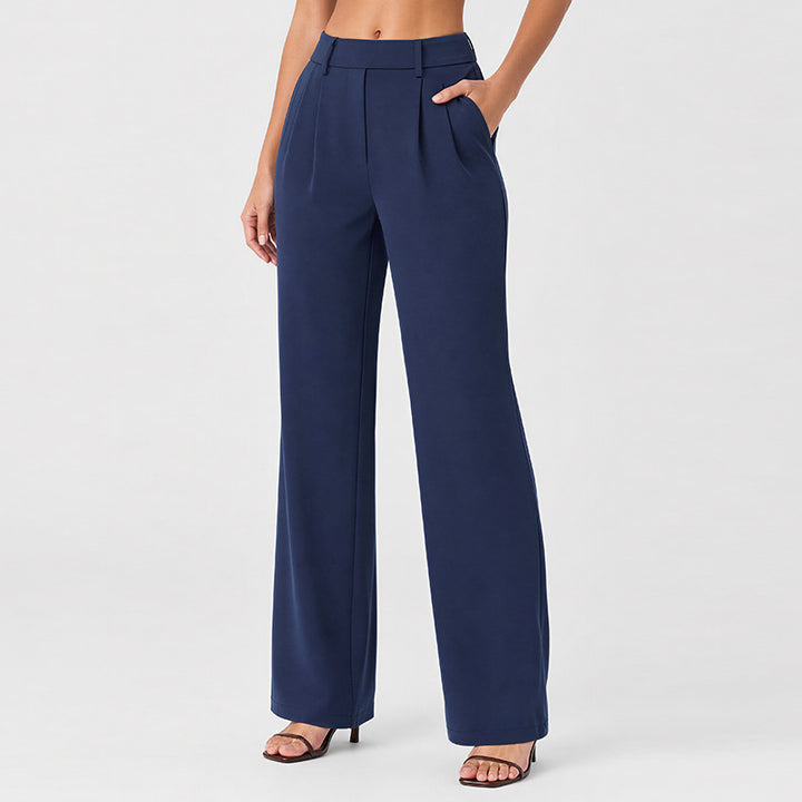 New Loose-Fit High-Waisted Straight-Leg Trousers for Autumn