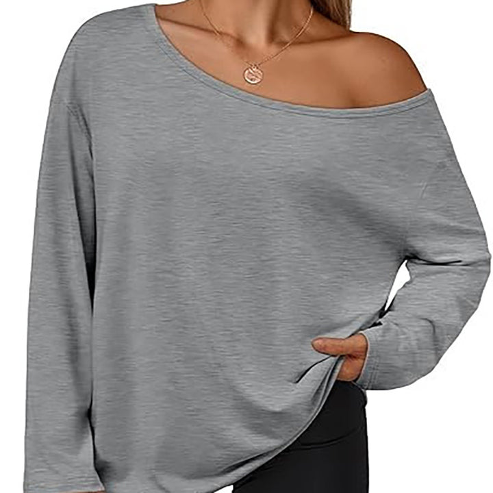 New casual asymmetric-neckline top
