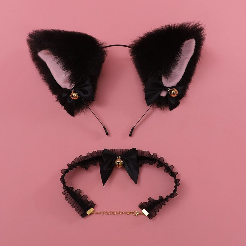 Cat ear headband bell collar headdress