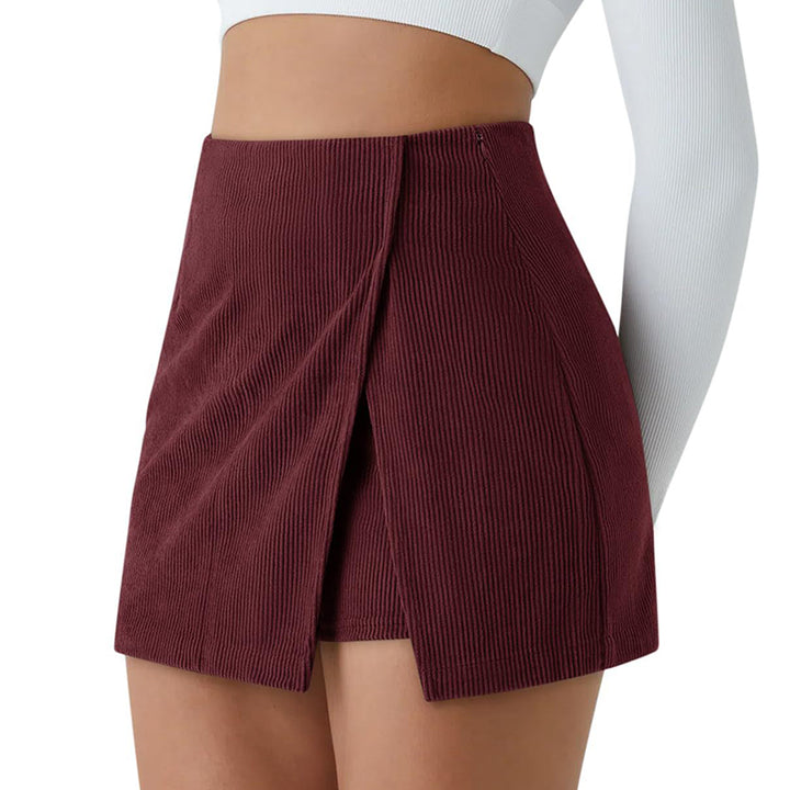 Casual High-Waisted Corduroy Mini Skirt for Autumn