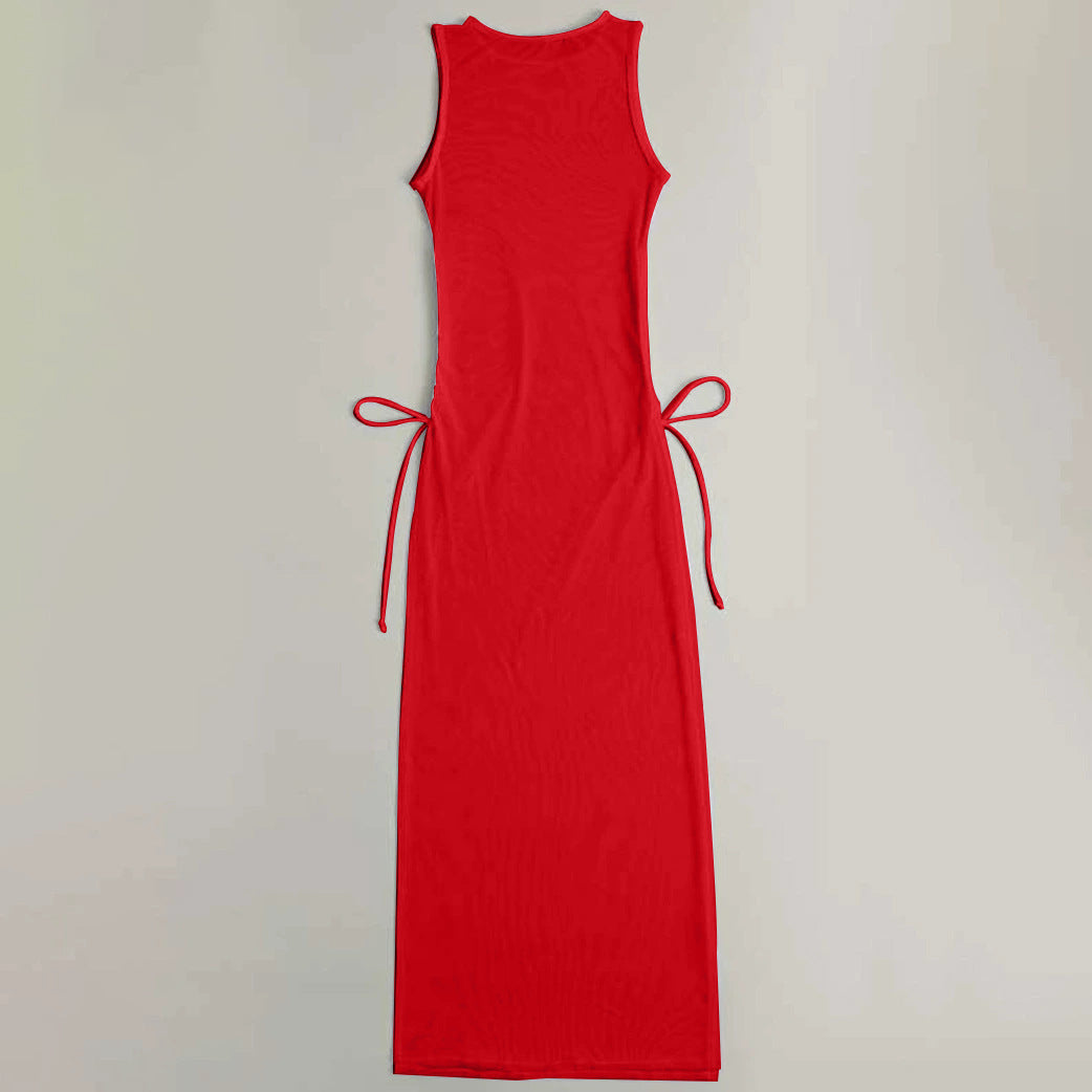 New solid-color bikini cover-up beach dress