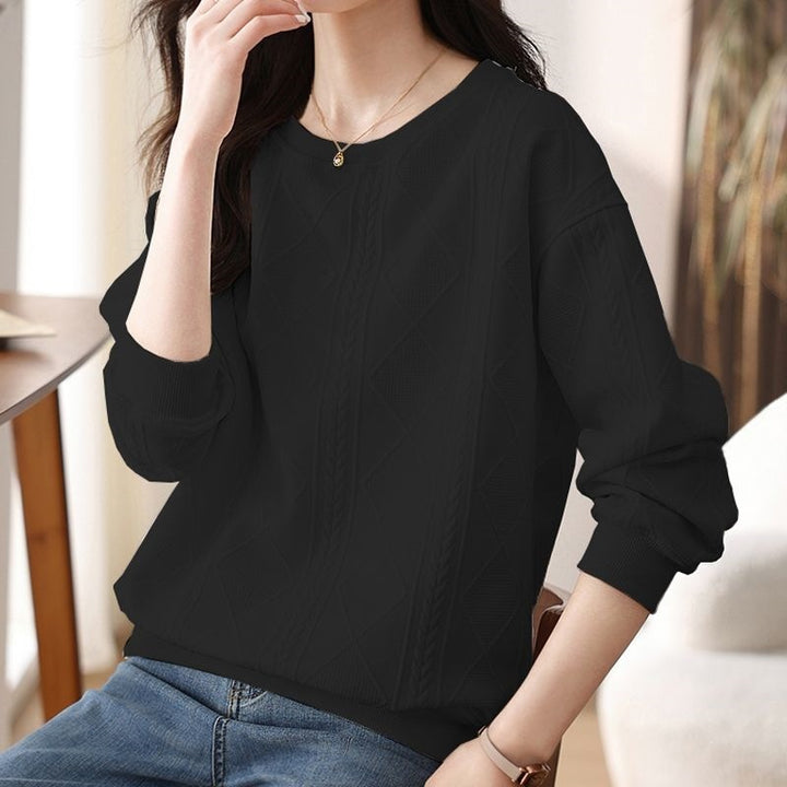 Loose-fit crew-neck top for autumn/winter