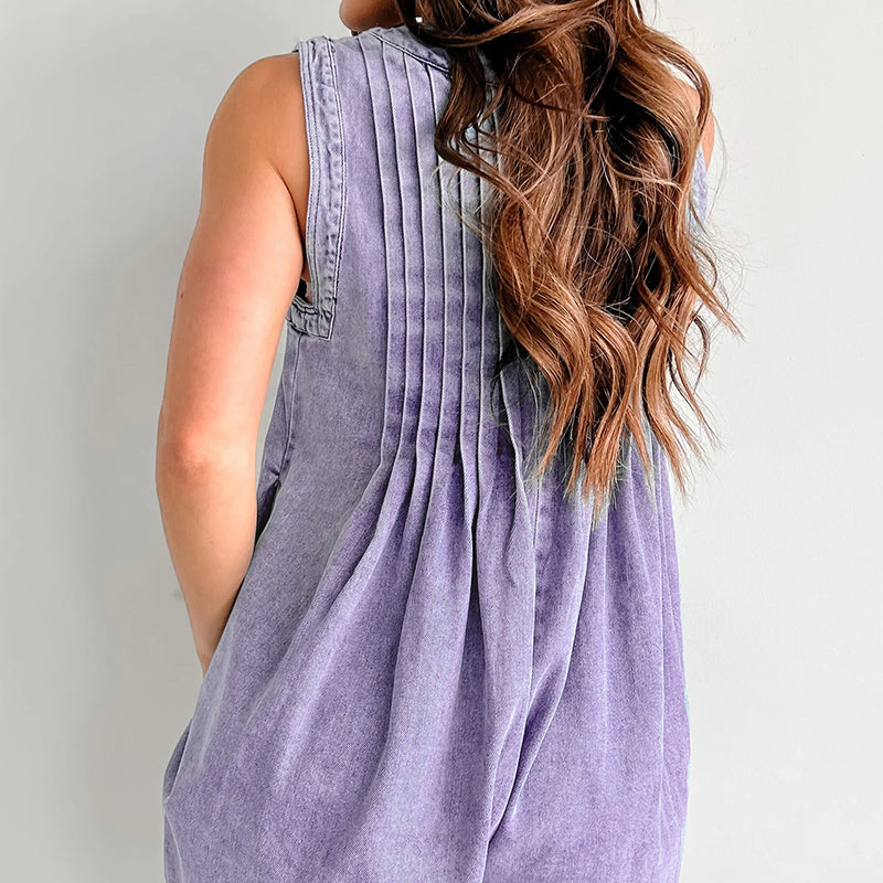 New Summer Sleeveless Denim Playsuit