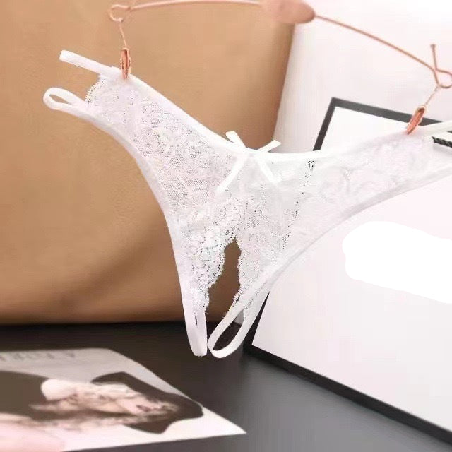 Sexy transparent crotchless panties
