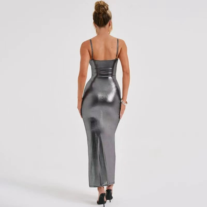 Sexy off-the-shoulder slim-fit suspender dress