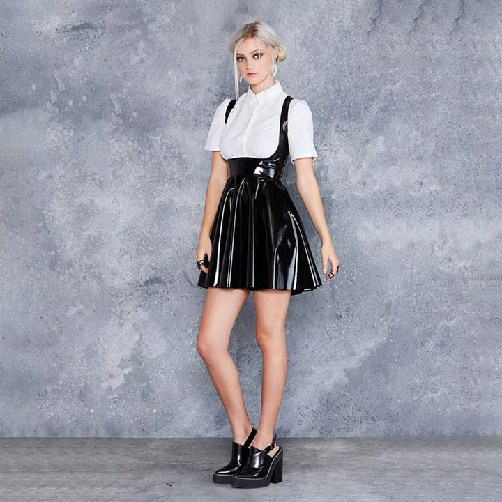 PU patent leather fashion nightclub vest dress