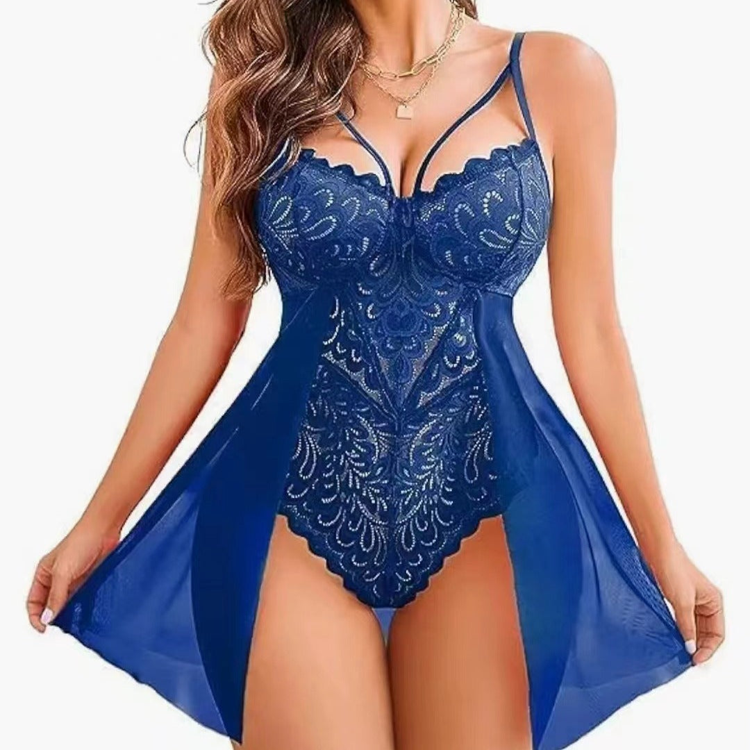 Sexy see-through suspender bodysuit
