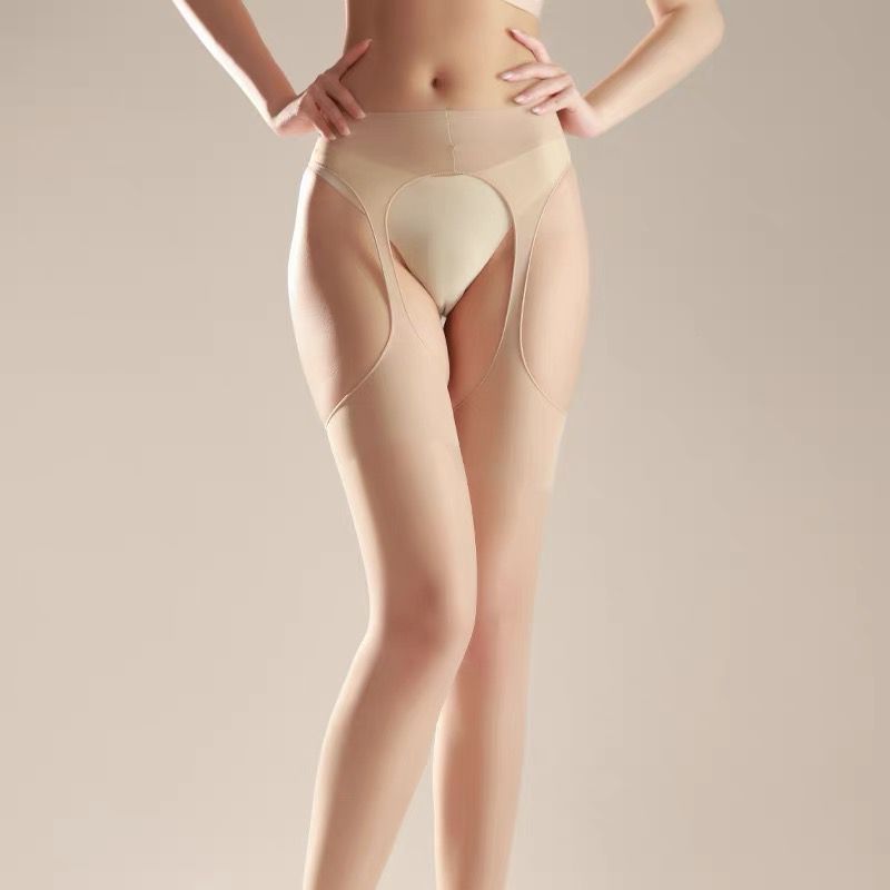 Four-sided hollow sexy legs suspenders ultra-thin socks