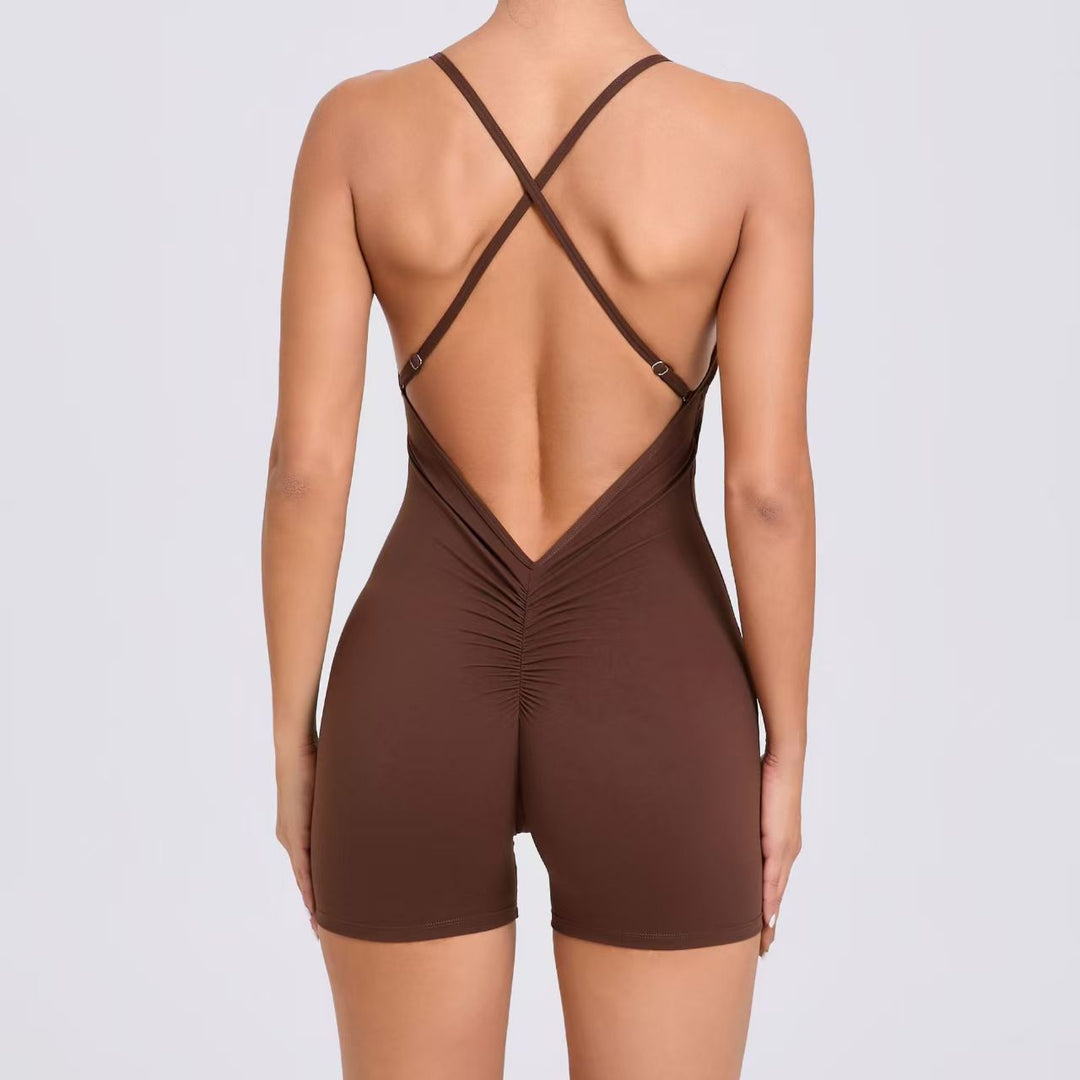 New cross back peach hip leggings