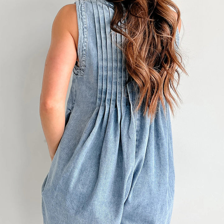 New Summer Sleeveless Denim Playsuit