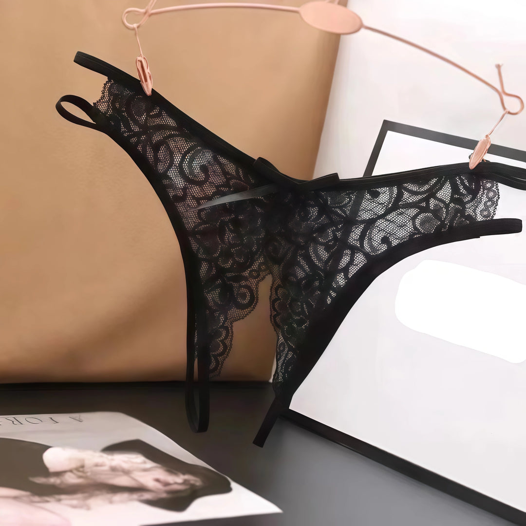 Sexy transparent crotchless panties