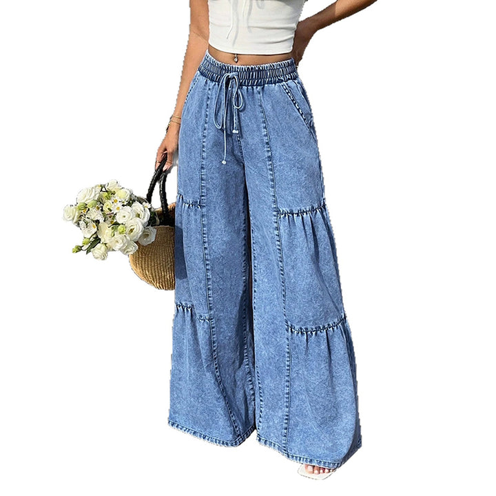 Western-style fashionable wide-leg jeans