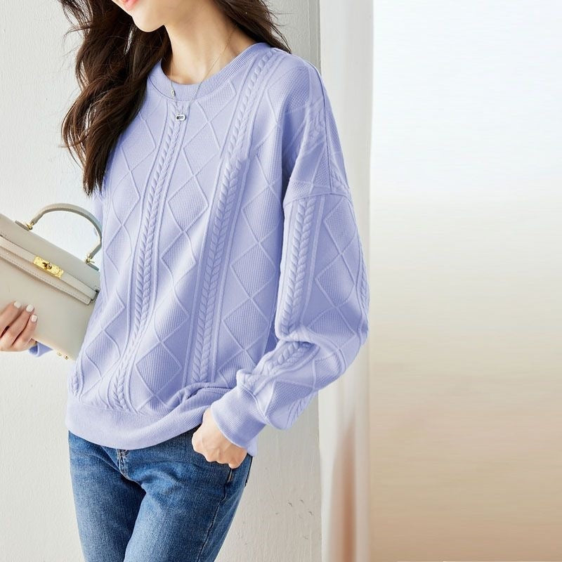 Loose-fit crew-neck top for autumn/winter
