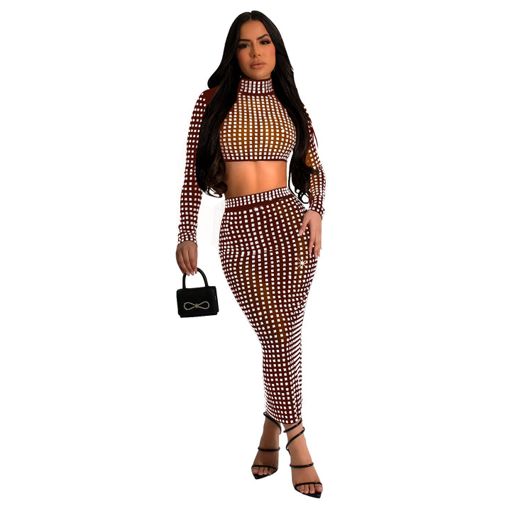 New rhinestone mesh two-piece dress