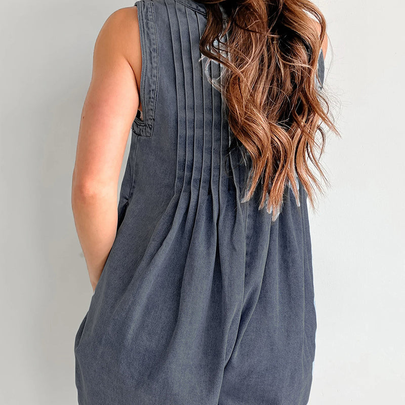 New Summer Sleeveless Denim Playsuit
