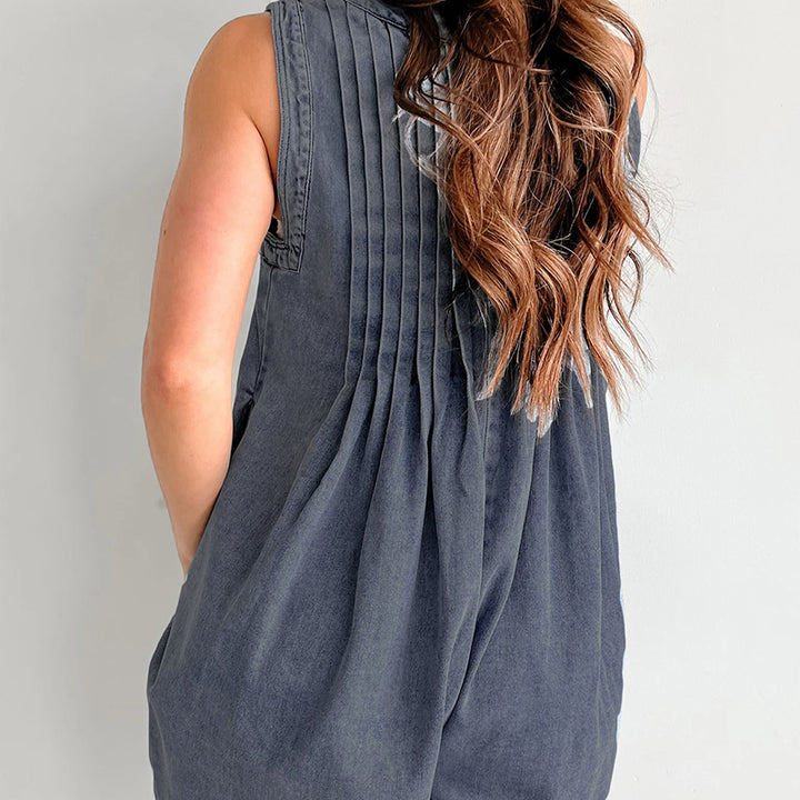New Summer Sleeveless Denim Playsuit