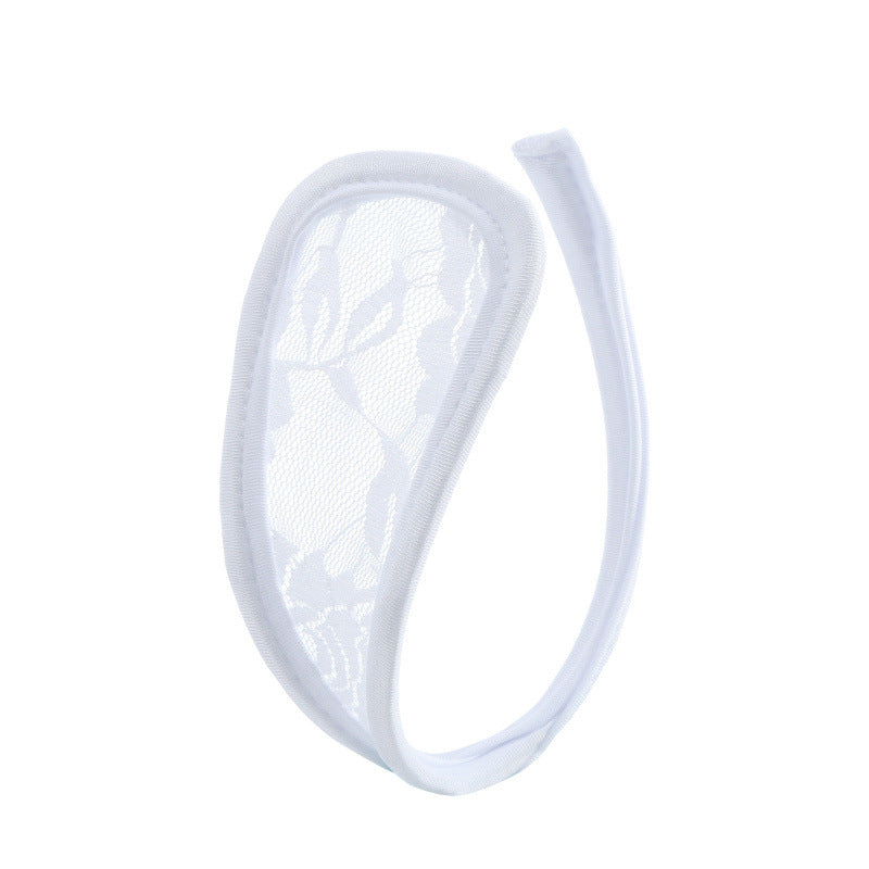 Sheer, sexy thong with a rounded front panel.