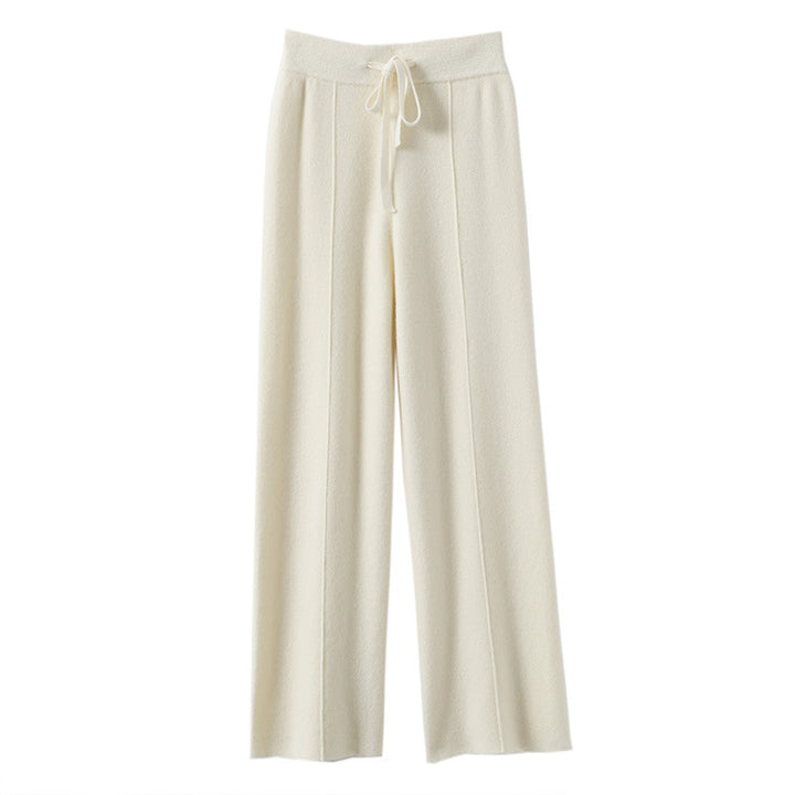 New Autumn/Winter High-Waisted Warm Knitted Straight-Leg Pants