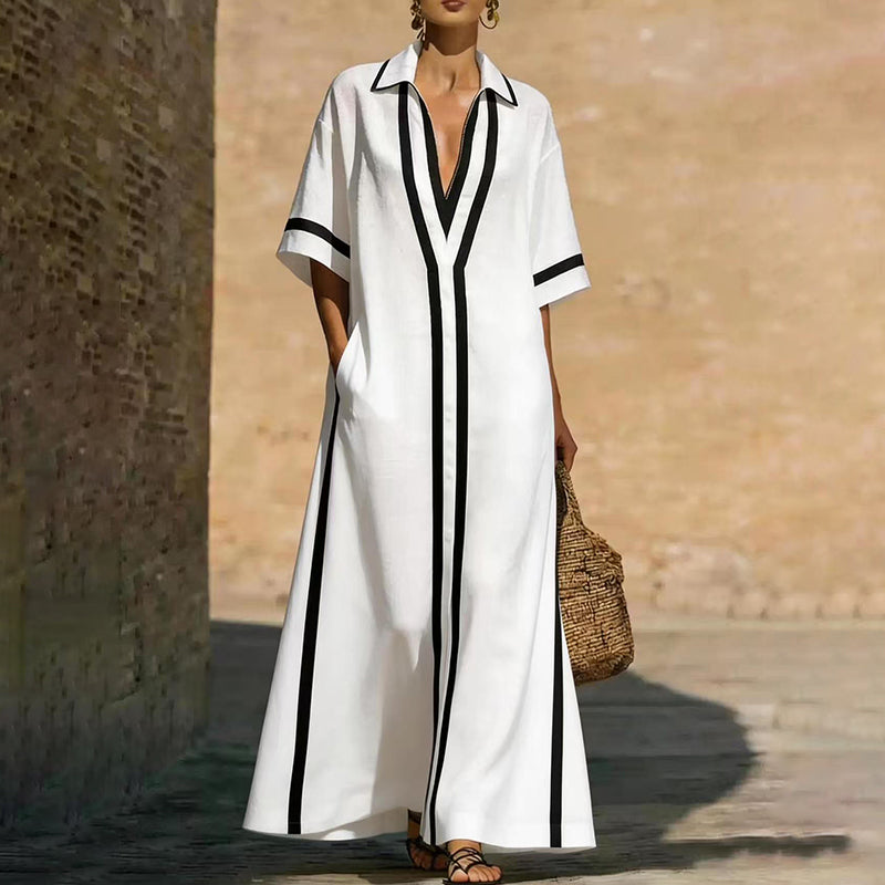 New Elegant Long Casual Collared Dress