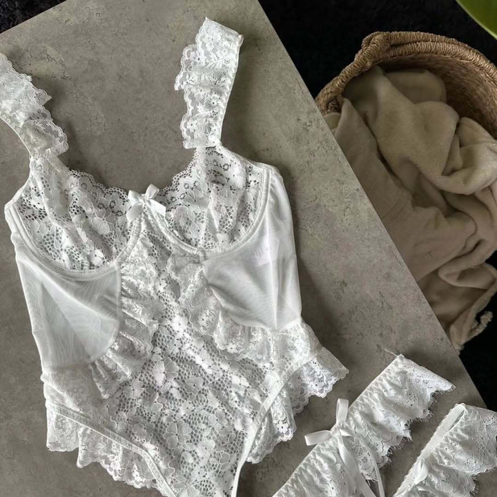Sheer lace lingerie set