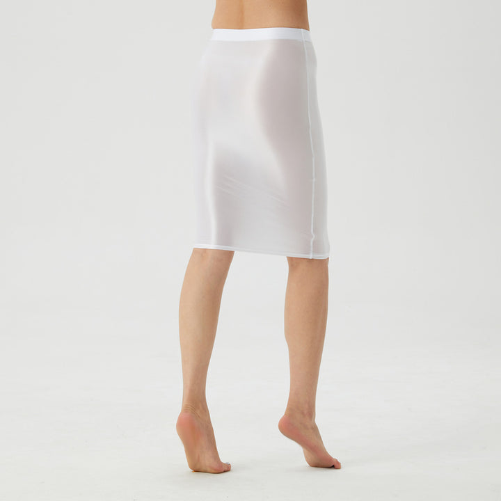A lightweight, silky, form-fitting skirt.
