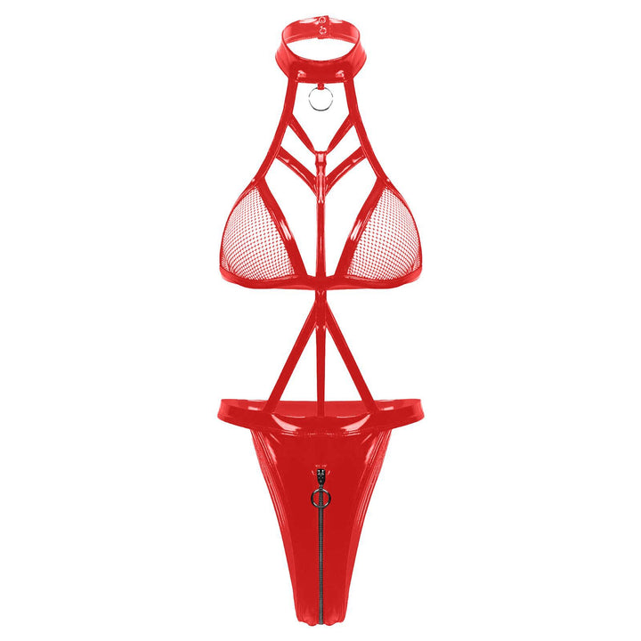 New sexy patent leather bodysuit
