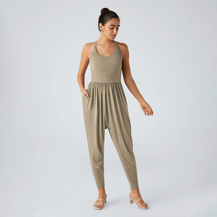 New Sleeveless Lace-Up Butt-Lifting Jumpsuit