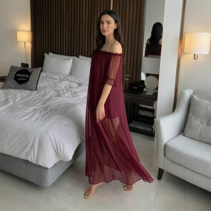 Elegant new sheer long nightgown