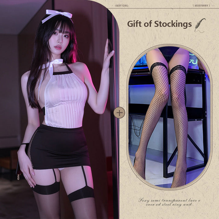 New "Junior Secretary" Style: Backless Cut-Out Bodycon Skirt Set
