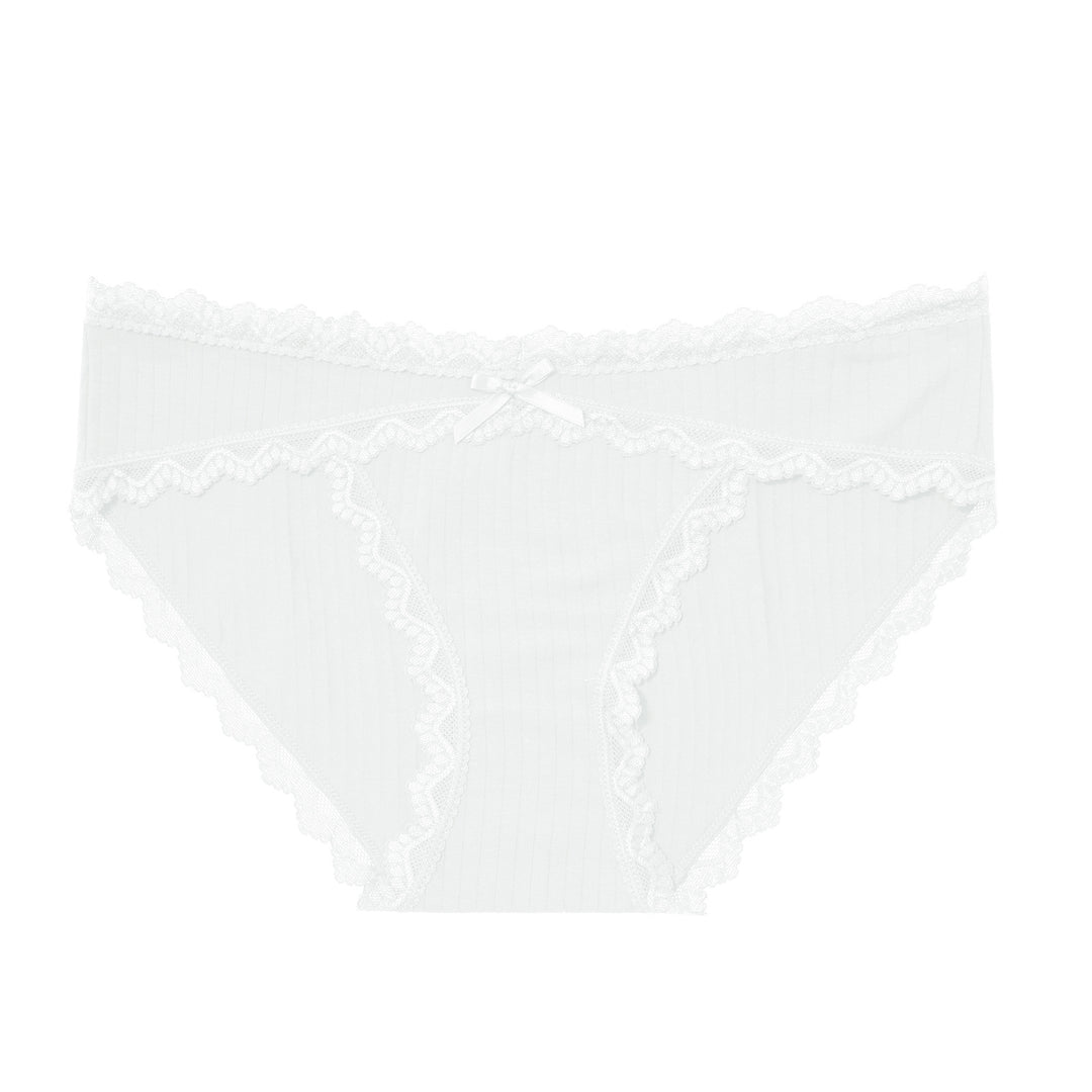 Lace-trimmed bow panties