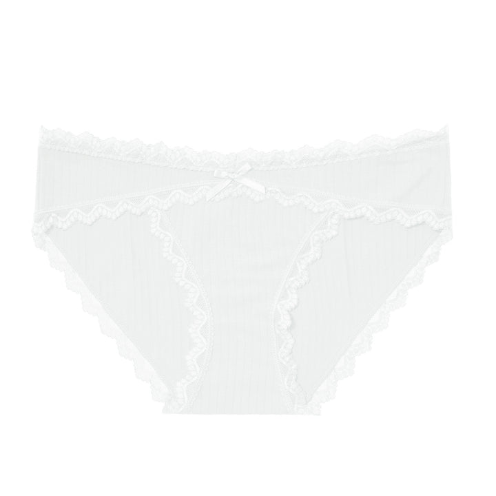 Lace-trimmed bow panties