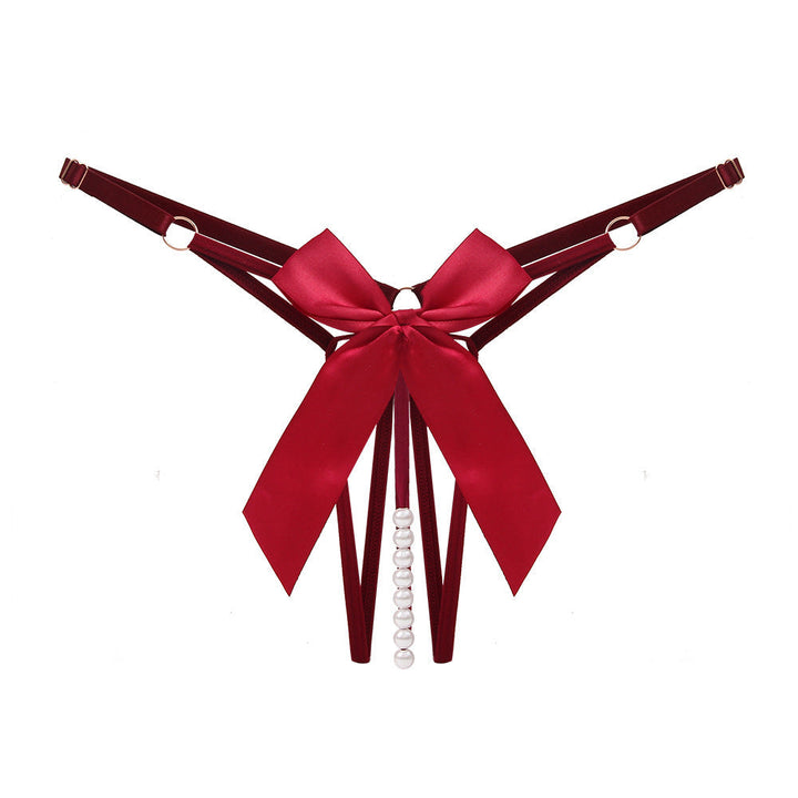Beaded Tease Open Crotch Thong(Buy 1, get 2 free)