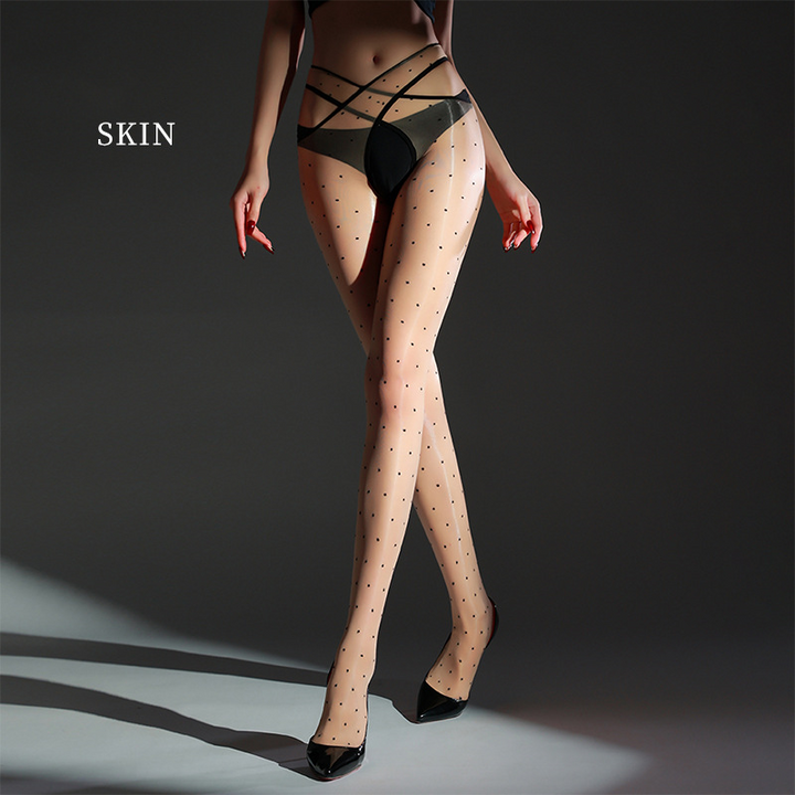 Sheer Desire Polka Dot Crossover Stockings