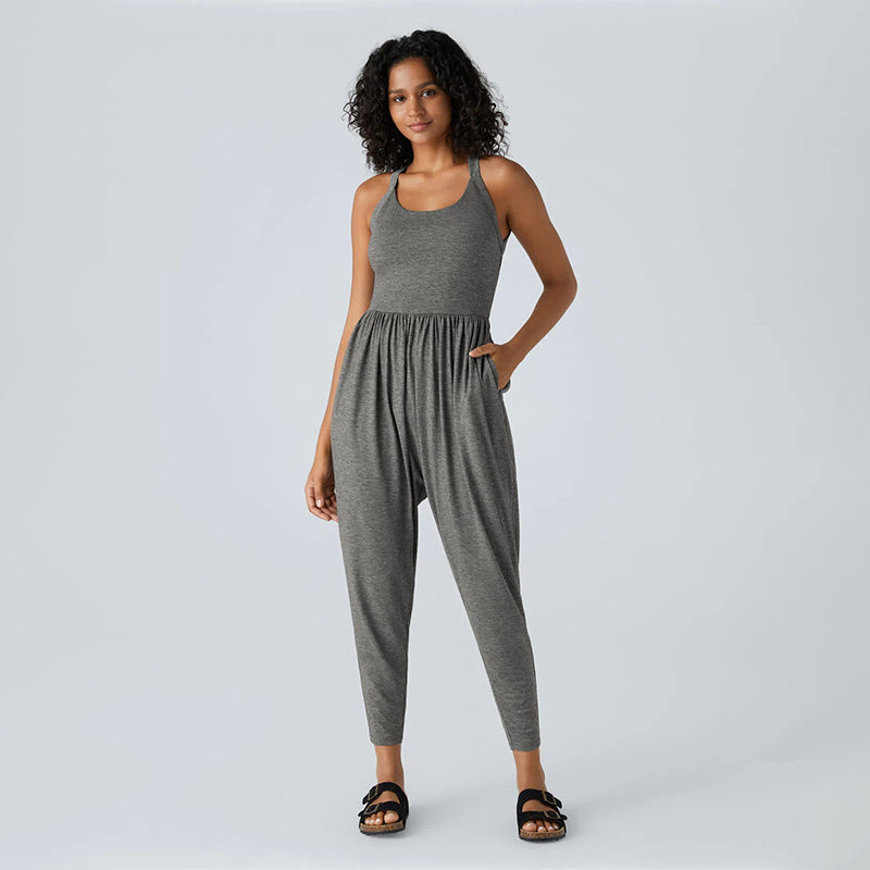 New Sleeveless Lace-Up Butt-Lifting Jumpsuit