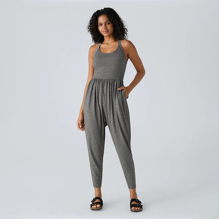 New Sleeveless Lace-Up Butt-Lifting Jumpsuit