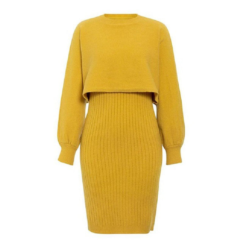 Best-selling two-piece set: knit dress and pullover sweater