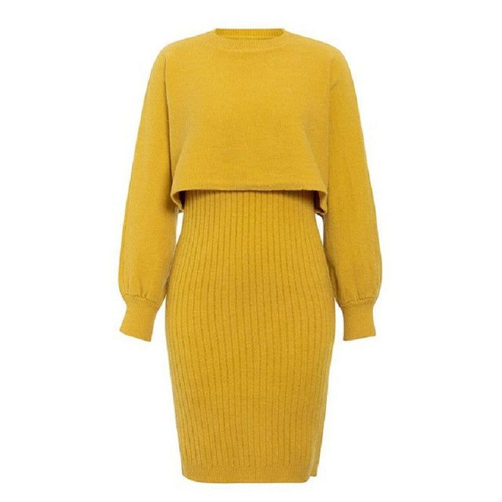 Best-selling two-piece set: knit dress and pullover sweater