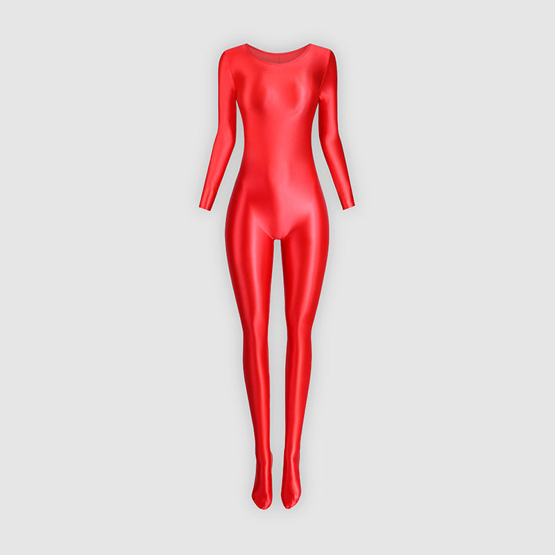 Footed stretchy yoga bodysuit