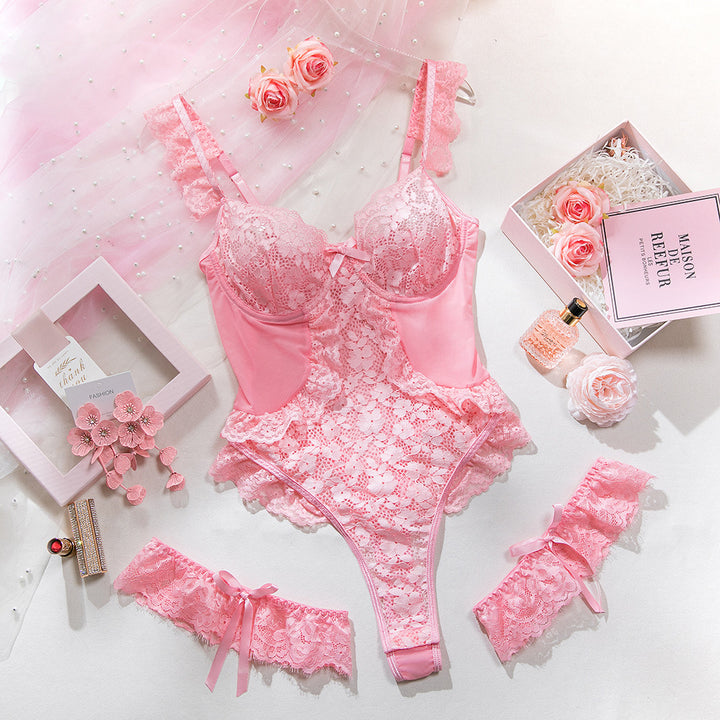 Sheer lace lingerie set