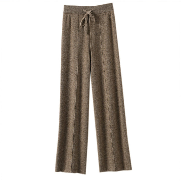 New Autumn/Winter High-Waisted Warm Knitted Straight-Leg Pants