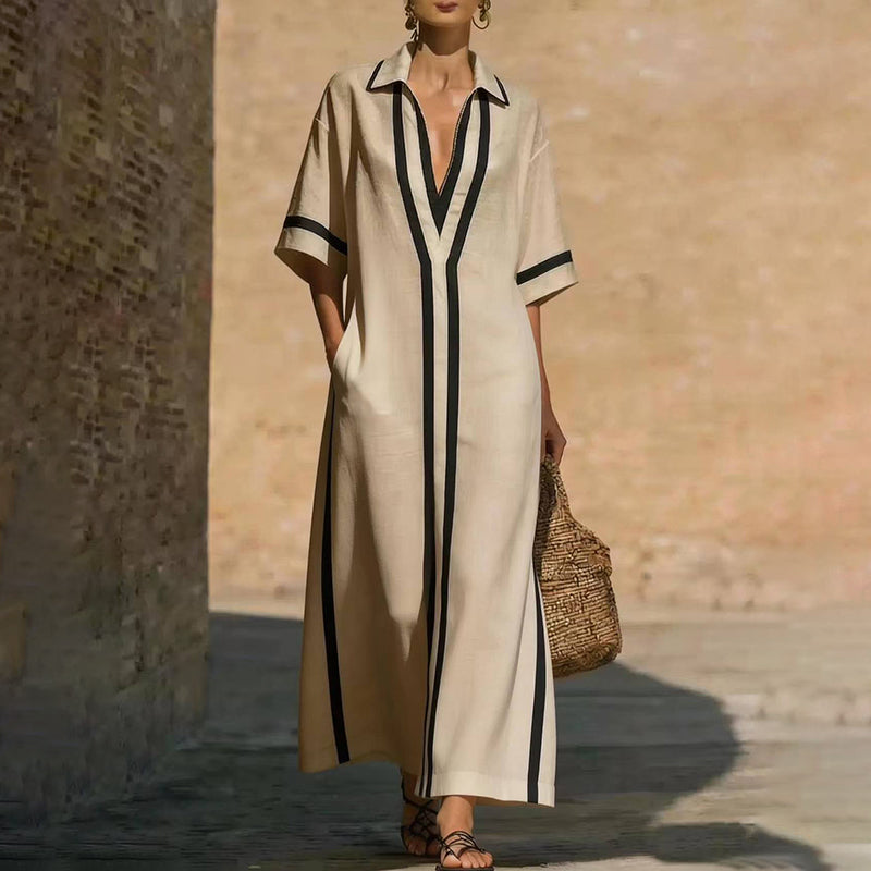 New Elegant Long Casual Collared Dress