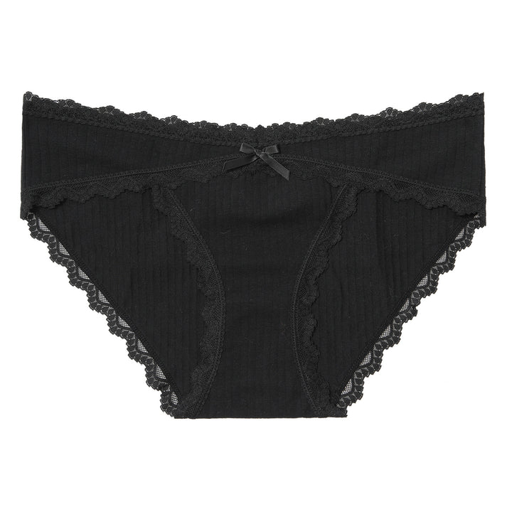 Lace-trimmed bow panties