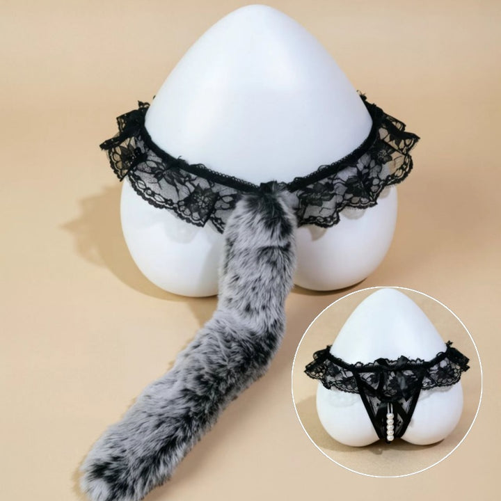 Fox-tail pearl thong