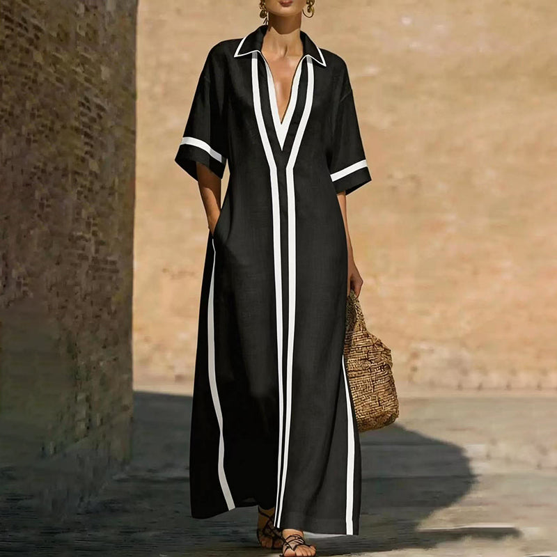 New Elegant Long Casual Collared Dress