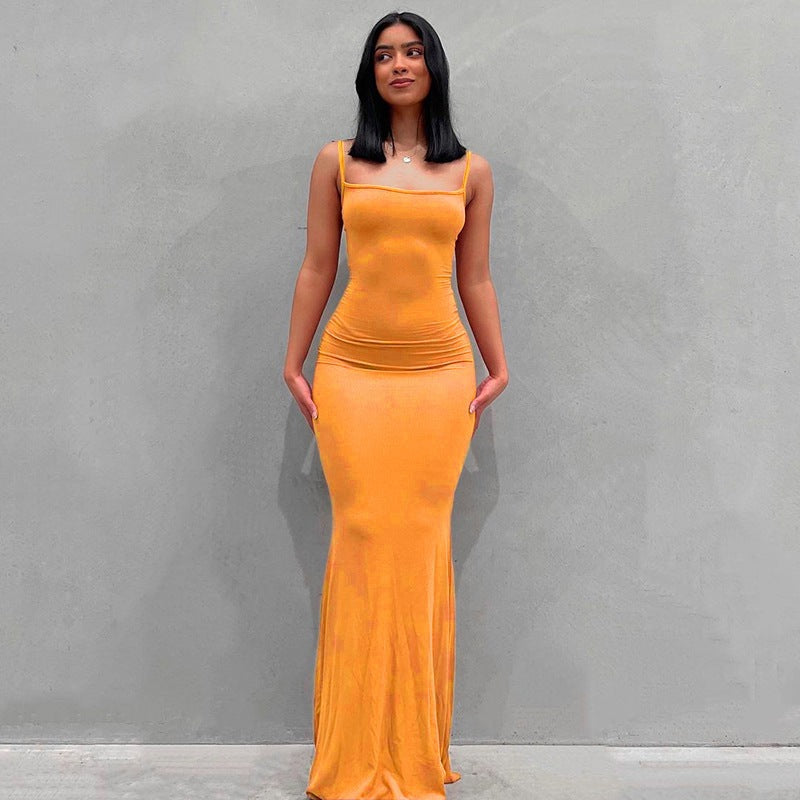 Best-Selling Solid-Color Spaghetti-Strap Dress