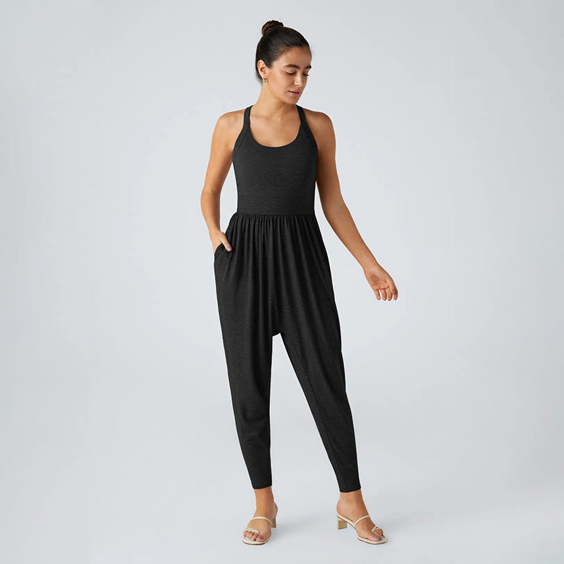 New Sleeveless Lace-Up Butt-Lifting Jumpsuit