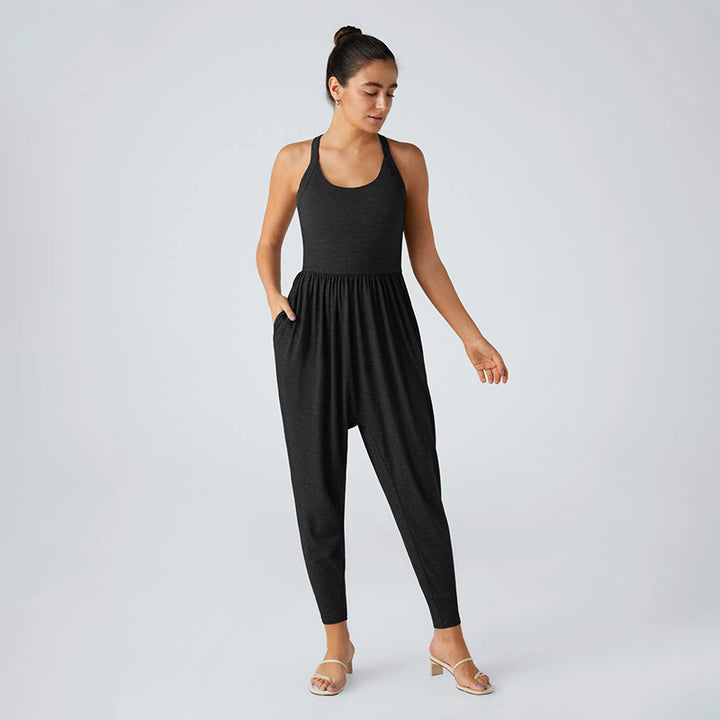 New Sleeveless Lace-Up Butt-Lifting Jumpsuit