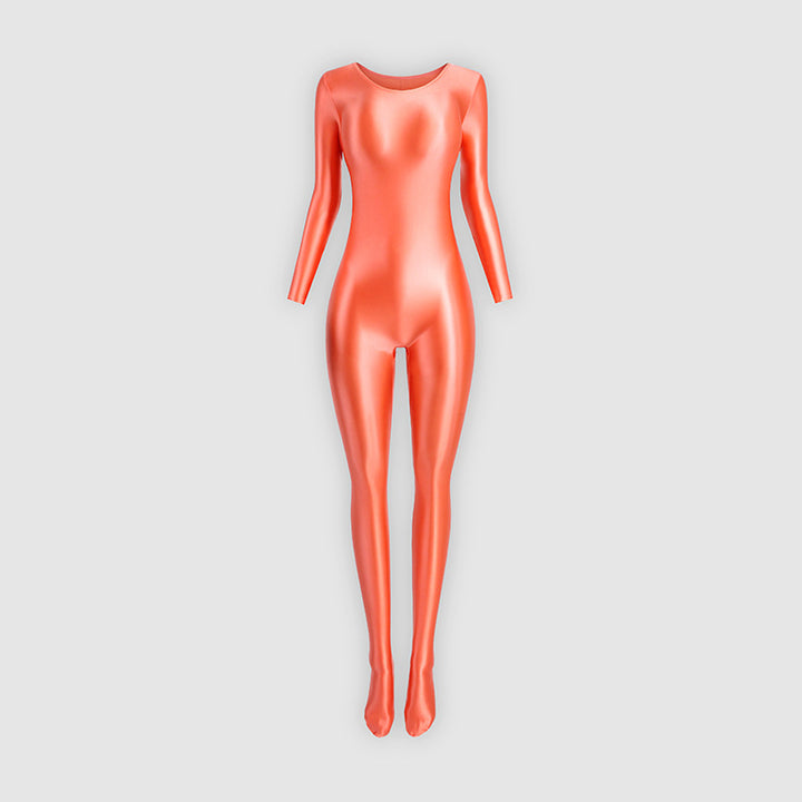 Footed stretchy yoga bodysuit