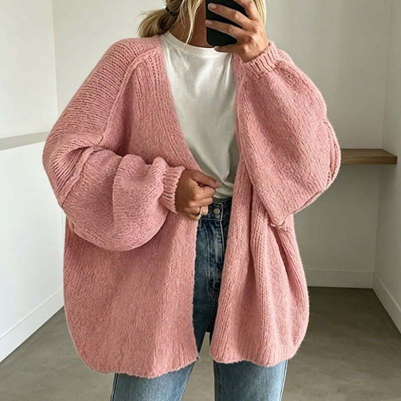 New Autumn/Winter Chunky-Knit Long-Sleeve Cardigan
