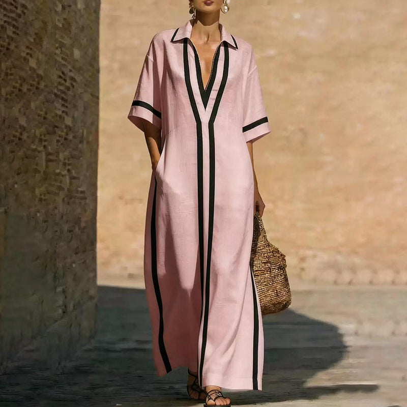 New Elegant Long Casual Collared Dress